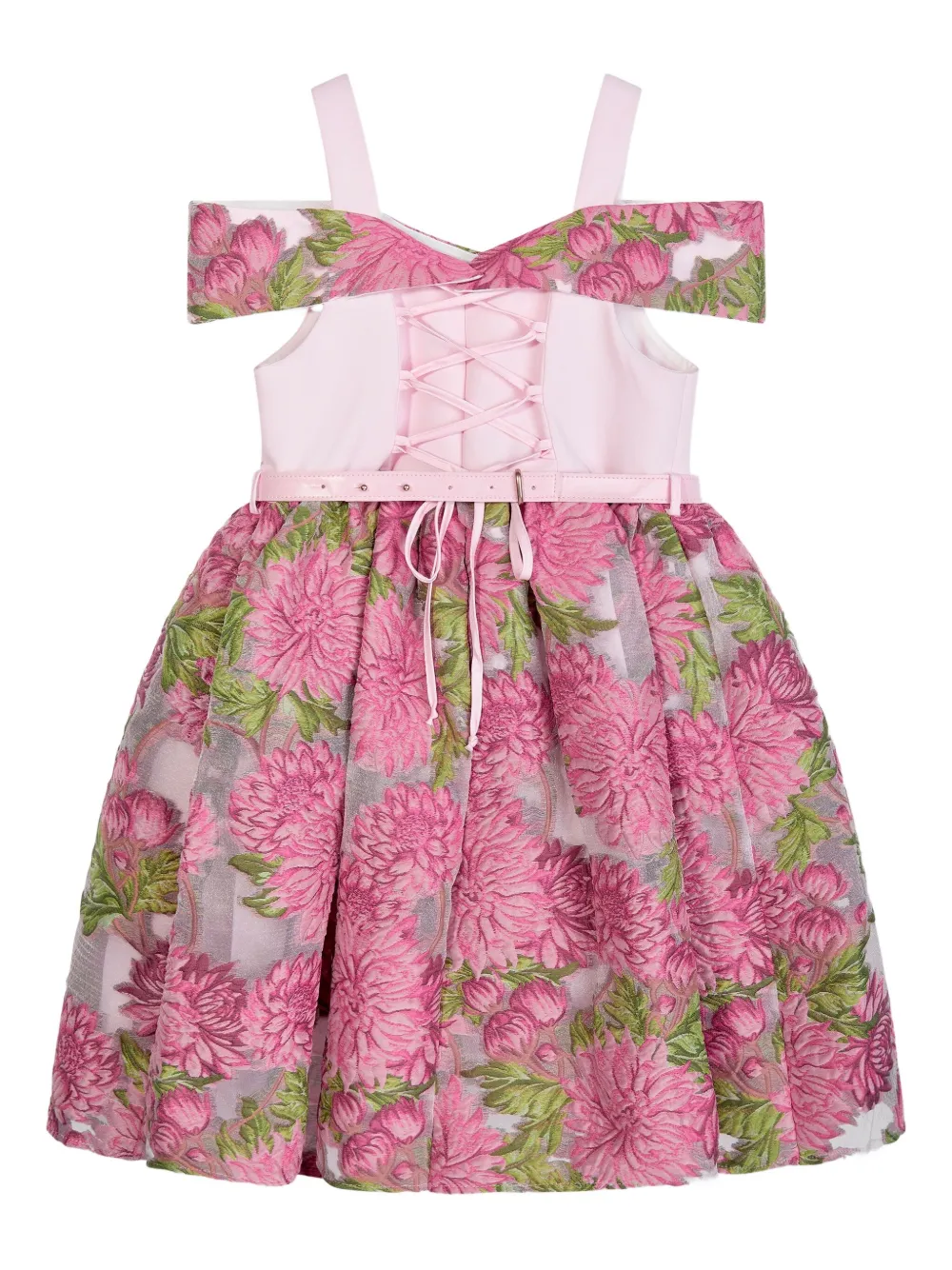 Платье с открытыми плечами и цветочным принтом Dress & Fleur, розовый — фото 4