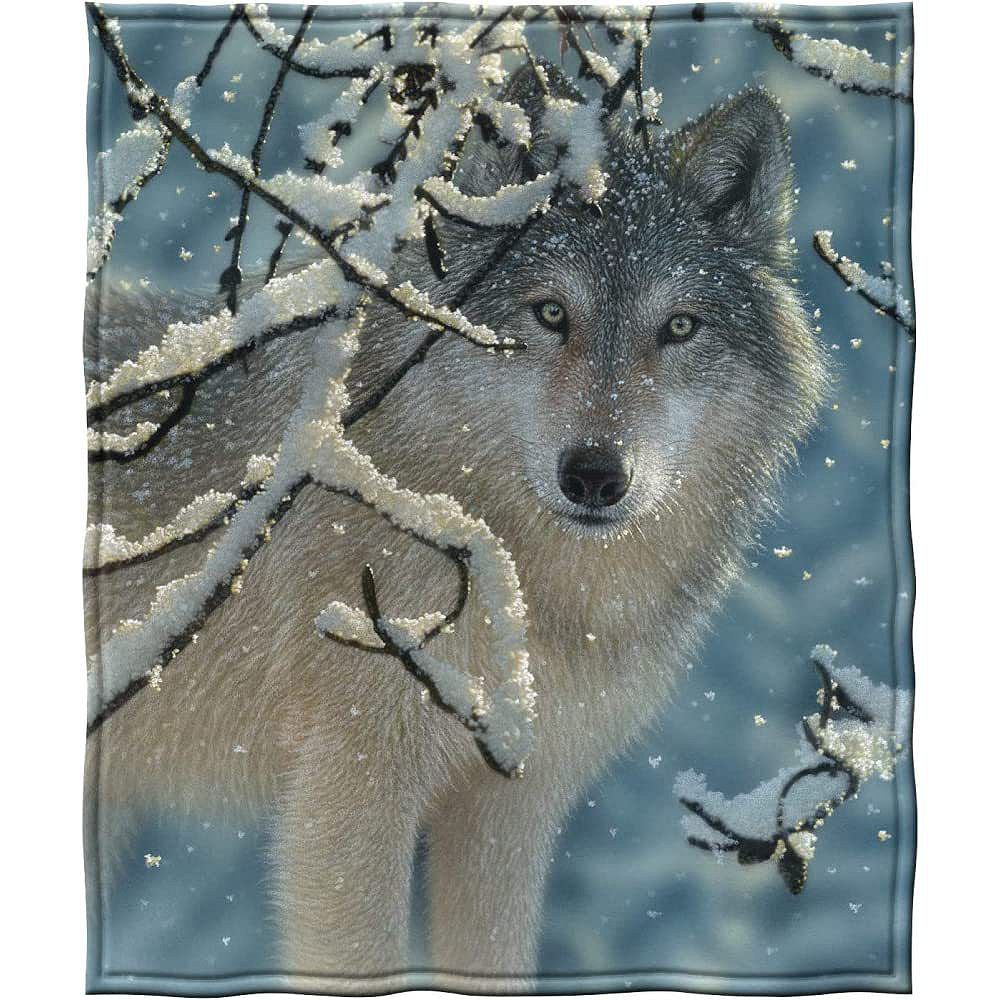 

Флисовое одеяло Lone Wolf для кровати, флисовое покрывало размера Queen Size 75 x 90 дюймов Dawhud Direct, цвет Broken Silence Wolf