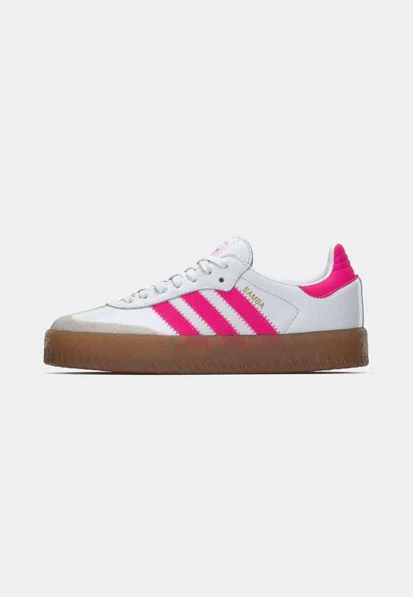 Кроссовки унисекс sambae Adidas Originals, Footwear White/Shock Pink/Gold-Coloured Metallic — фото 2