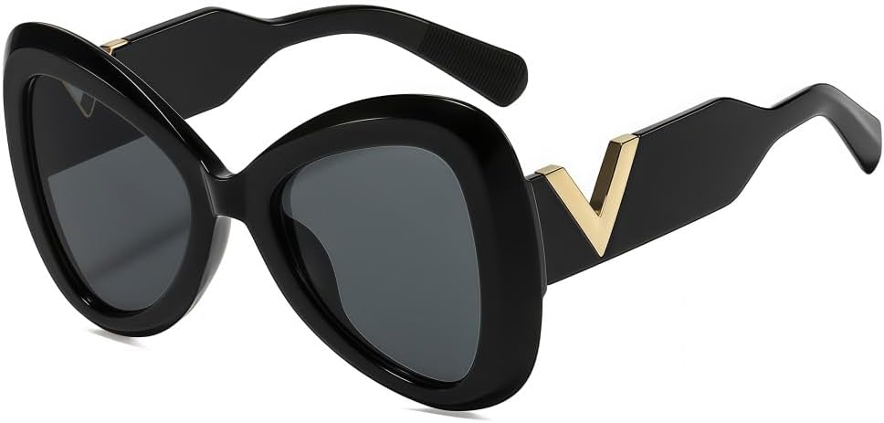 

Солнцезащитные очки в стиле ретро прямоугольной формы для женщин – модные винтажные квадратные очки в стиле 90-х и Y2K, обеспечивающие защиту от УФ-излучения MAZNVISO, Black