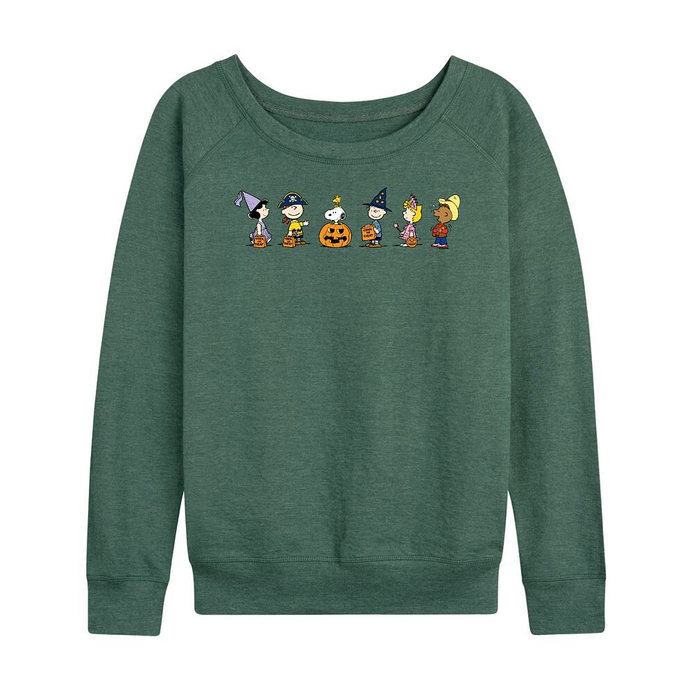 

Женский легкий свитшот из френч терри Peanuts Group Trick Or Treat Licensed Character, цвет Heather Green