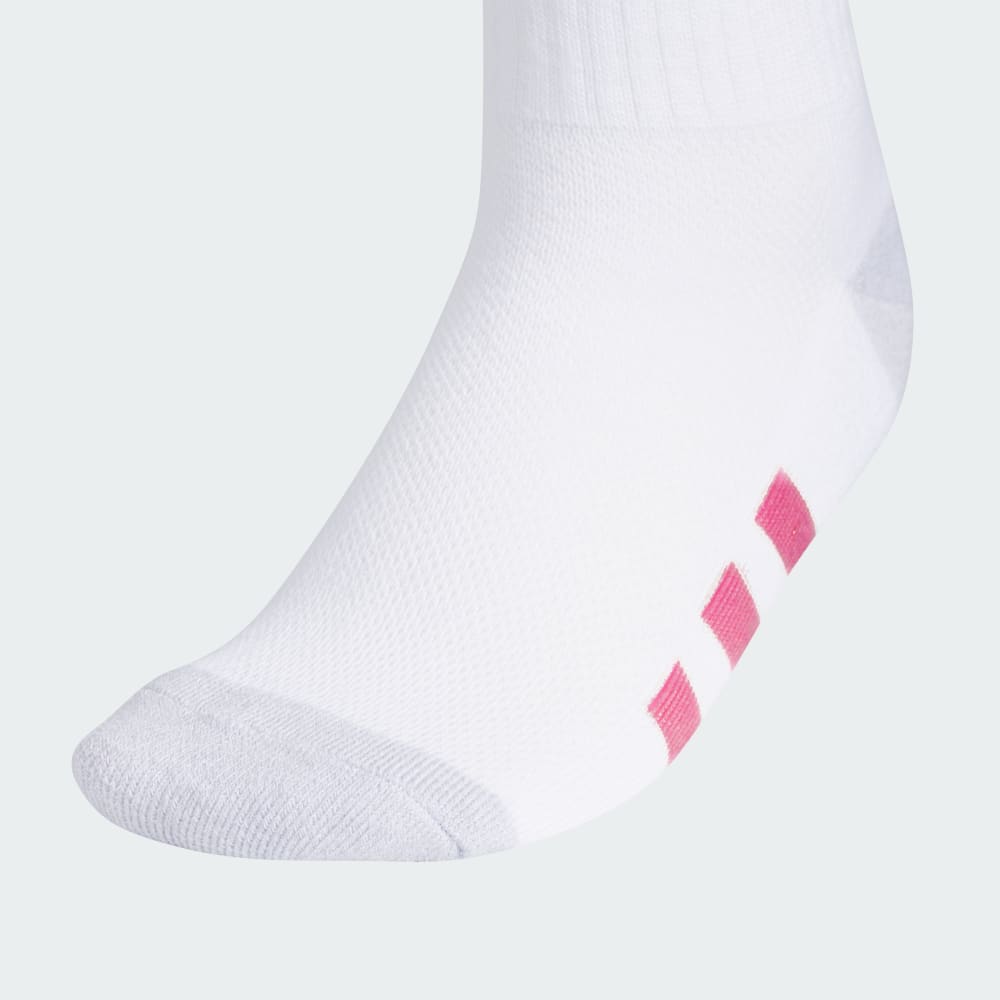 Носки Adidas Athletic Cushioned 6-Pack Crew Socks Kids, цвет White/Clear Onix Melange/Pulse Magenta — фото 3