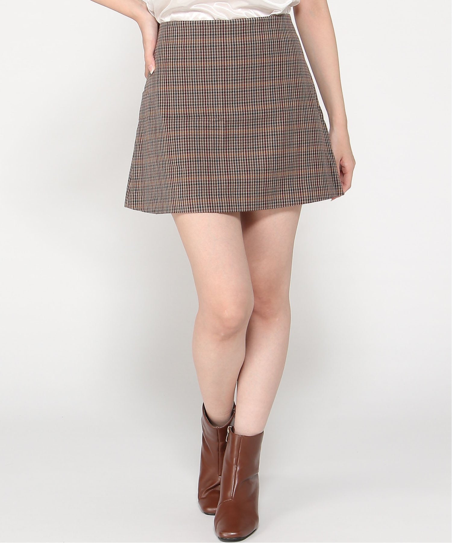(W) Мини-юбка в елочку GAP, BROWN_PLAID