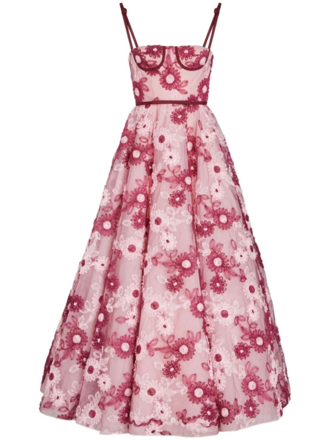 

Giambattista Valli платье макси с принтом Ribbon Bouquet, розовый