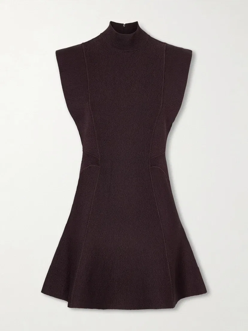 Мини-платье вязаное без рукавов Alaïa, бордовый