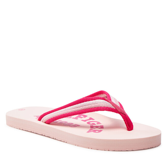 

Сандалии Tommy Hilfiger Logo Print Flip Flop T3A8-33294-0058 S Multipink 720, розовый