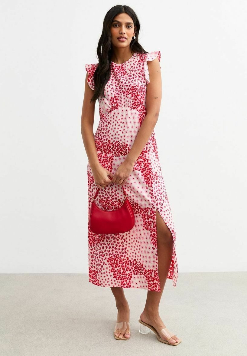 

Повседневное платье FRILL TRIM MIDI New Look, цвет Pink Pattern