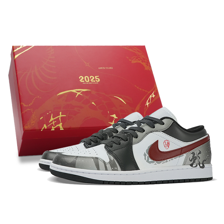 

Кроссовки баскетбольные Air 1 Low-Top Vintage мужские черно-бело-красные Jordan