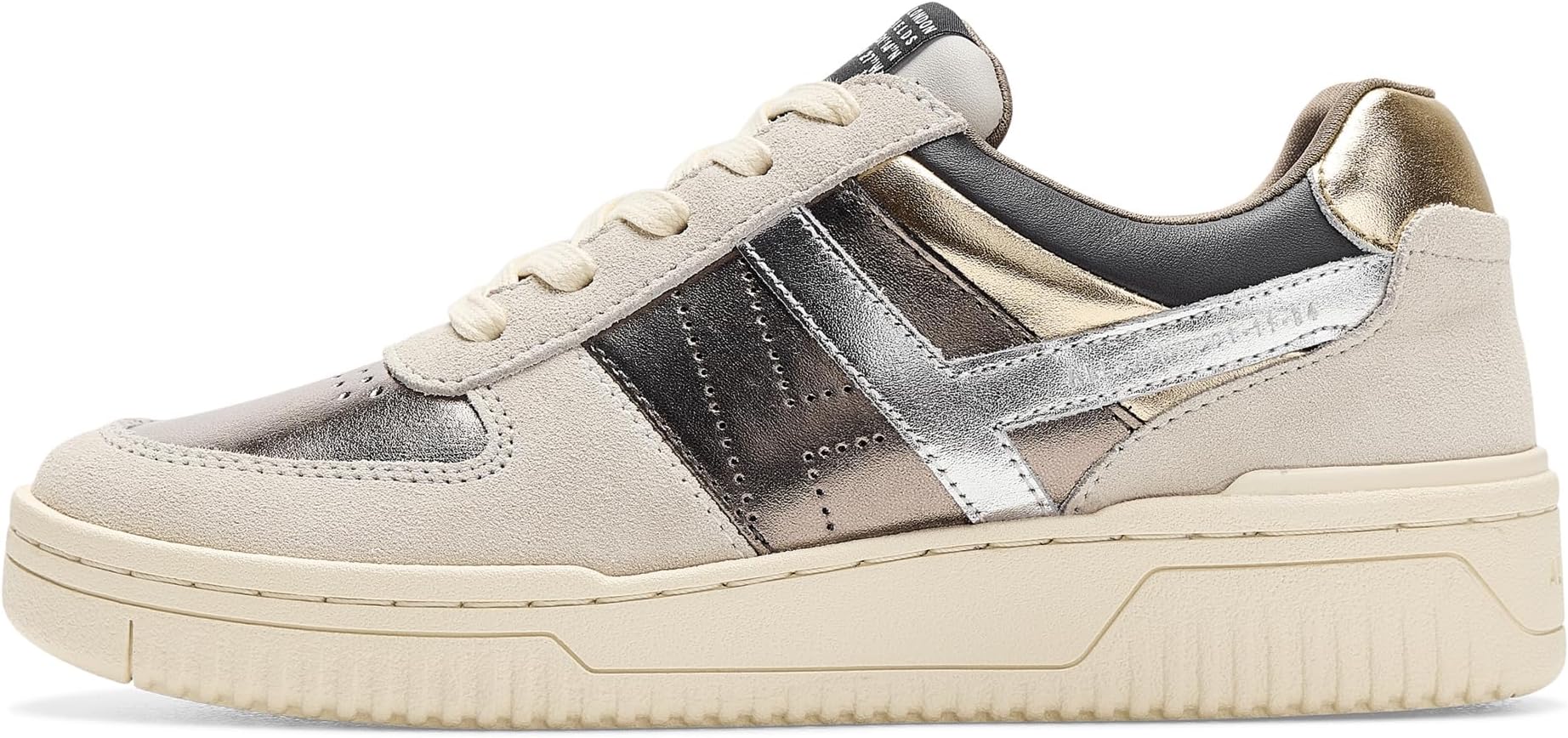 Кроссовки AllSaints Vix Suede Sneaker, White/Metallic — фото 4