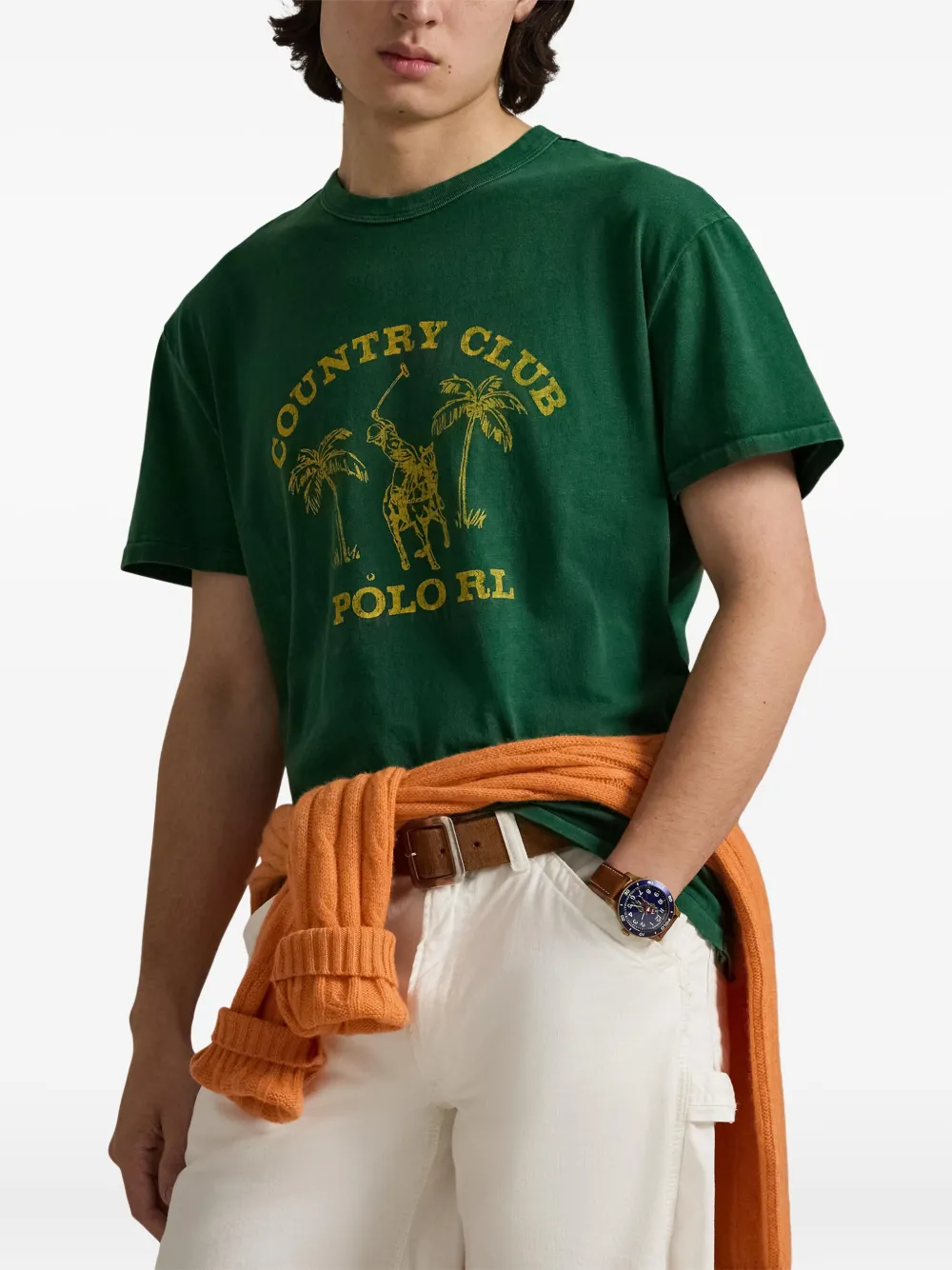 Футболка с графичным принтом Polo Ralph Lauren, зеленый — фото 3