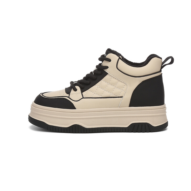 

Кеды DAPHNE Skateboard Shoes Women's High-Top, бежевый/черный