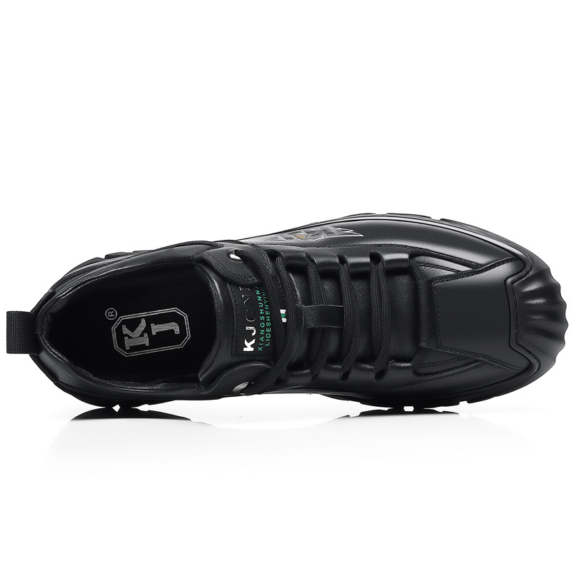 Мужские повседневные туфли KJ-997 черные со скрытой платформой, цвет KJ-997 Black Hidden Wedge — фото 4