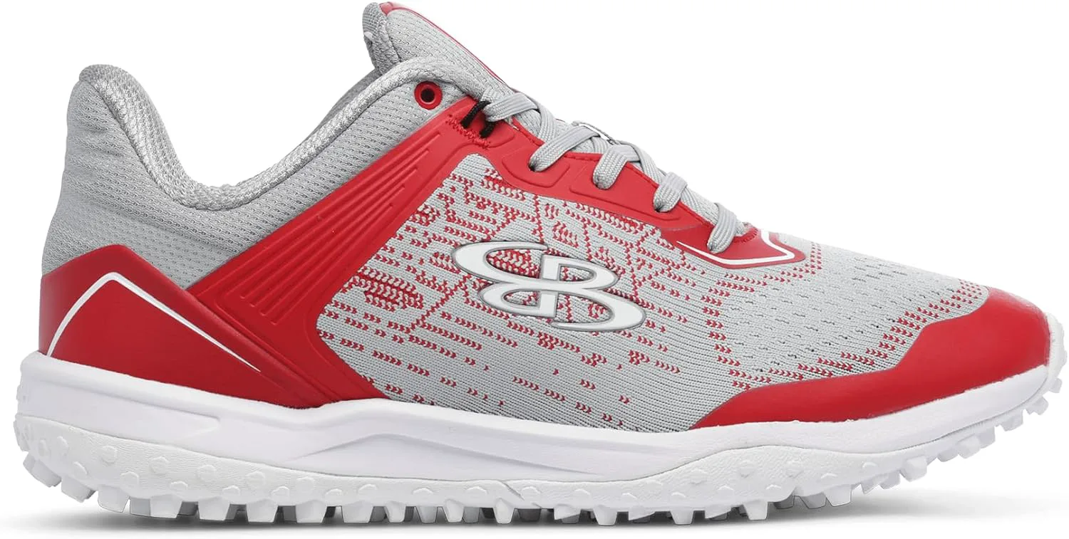 Мужские футбольные бутсы Boombah Viper - несколько цветовых вариантов - разные размеры, серый/красный/белый — фото 4