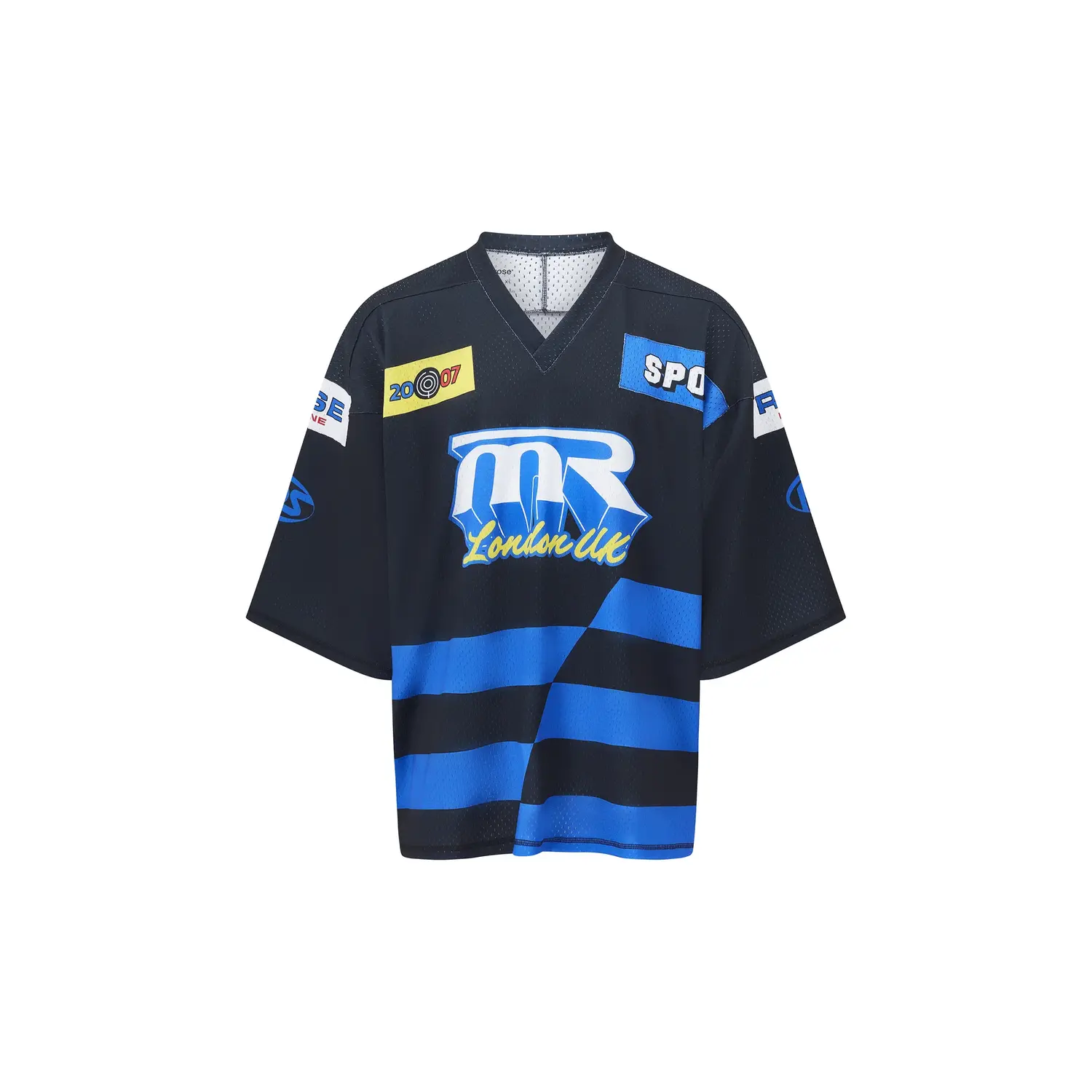 

Футболка оверсайз с сетчатыми вставками Martine Rose, черный