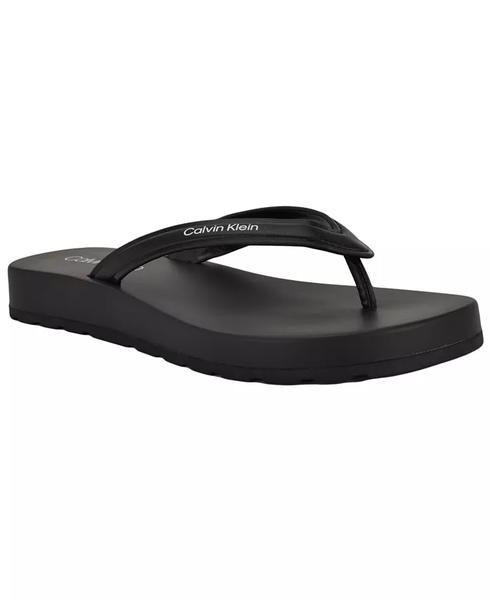 Женские сандалии-вьетнамки Waves Flat Thong Calvin Klein, черный