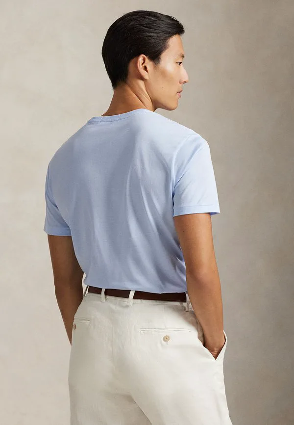 Футболка стандартного кроя lisle, базовая футболка Polo Ralph Lauren, Office Blue — фото 3