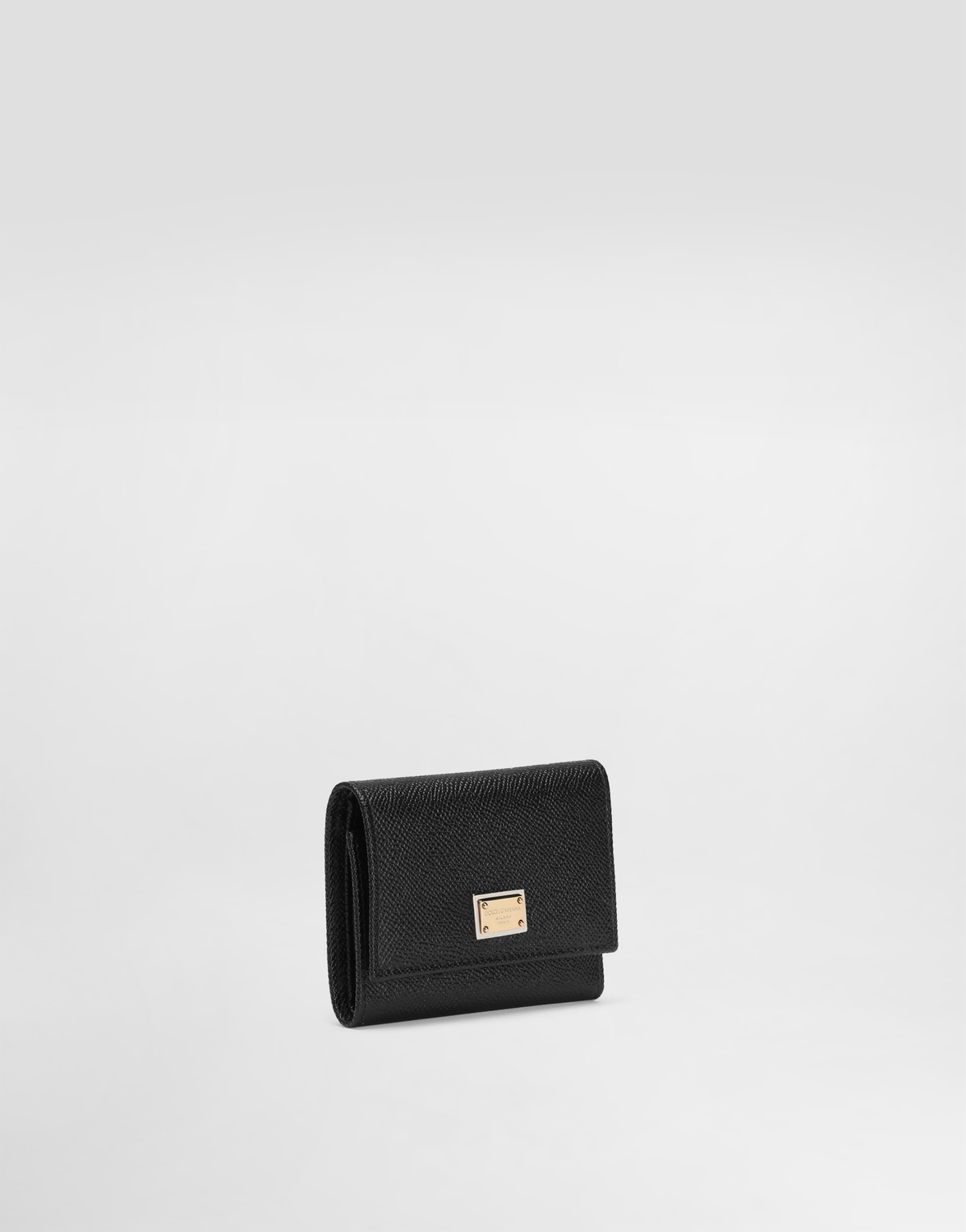Кошелек из телячьей кожи dauphine с фирменным ярлыком Dolce & Gabbana, черный — фото 2