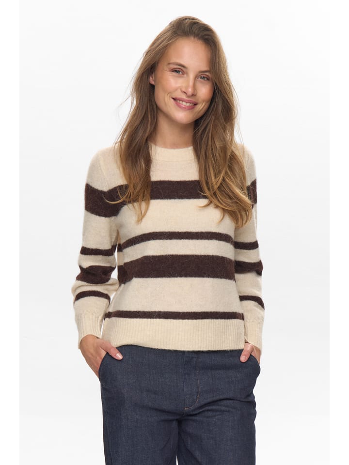 

NÜMPH Свитер "Нюриетта" бежево-темно-коричневого цвета