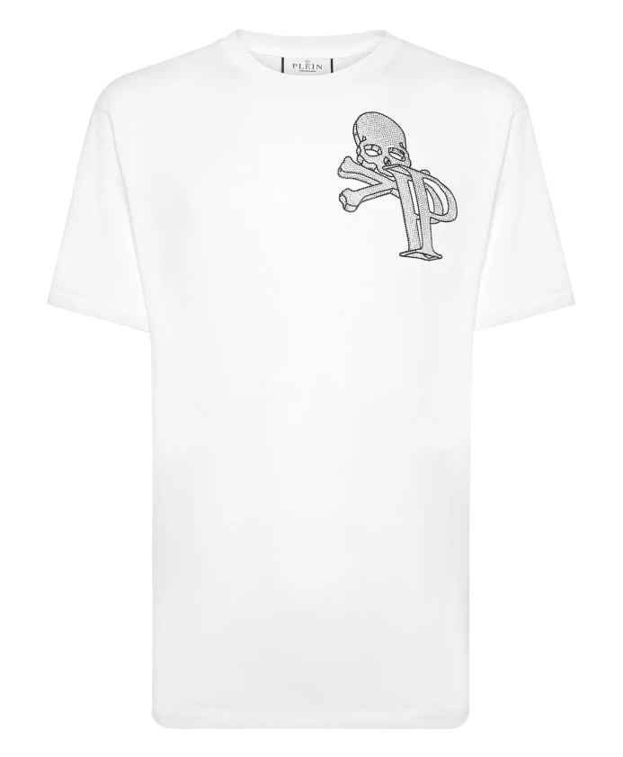 

Футболка с круглым вырезом, каркас из нержавеющей стали. Philipp Plein, белый