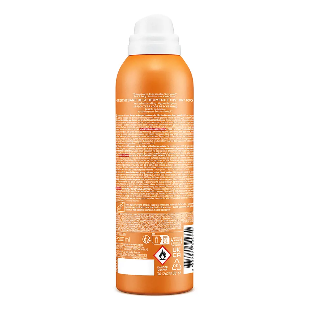Солнцезащитный крем Capital soleil spray protector invisible tacto seco spf50+ Vichy Laboratoires, 200 мл. — фото 2
