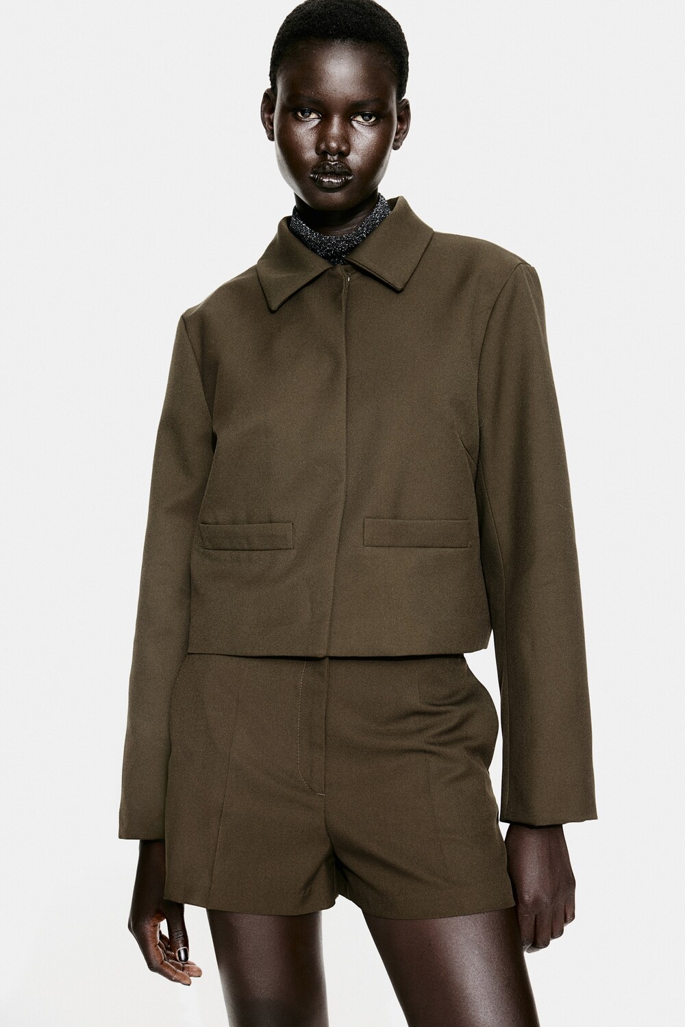 

Куртка с воротником H&M, хаки