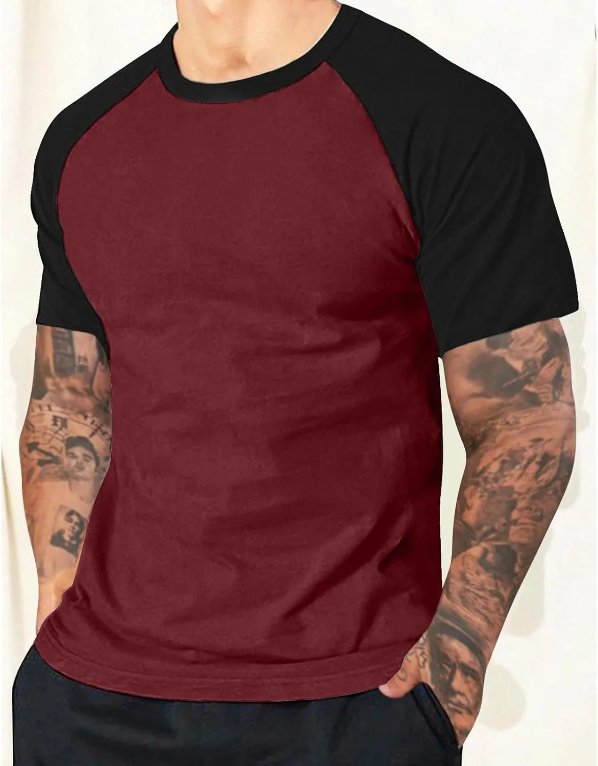 Футболка мужская Raglan с коротким рукавом, Casual, для спорта — фото 2