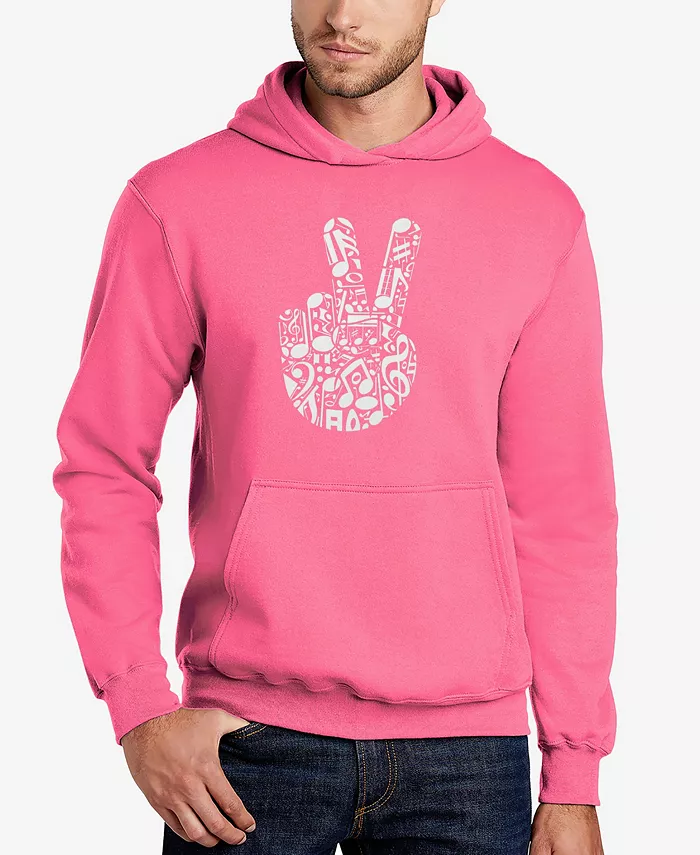 

Мужская худи с принтом "Peace Finger Notes Word Art" LA Pop Art, розовый