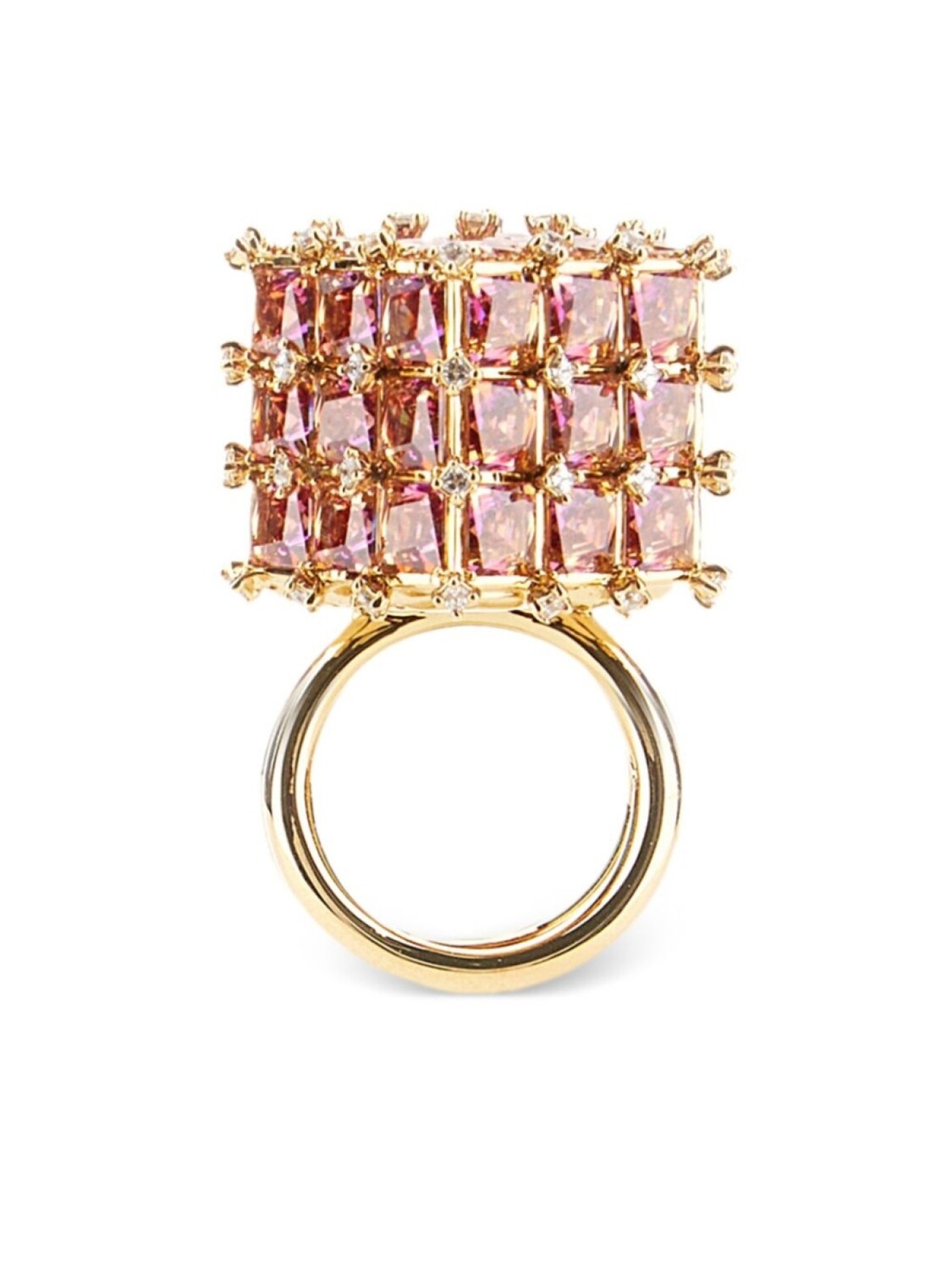 

Кубическое кольцо Swarovski, розовый
