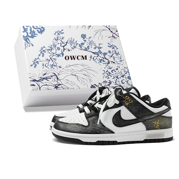 

Nike Кроссовки для скейтбординга Dunk, износостойкие, низкие, мужские, черно-золотые