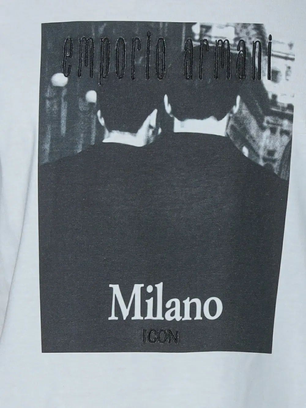 Футболка с графическим принтом Milano icon Emporio Armani, белый — фото 4