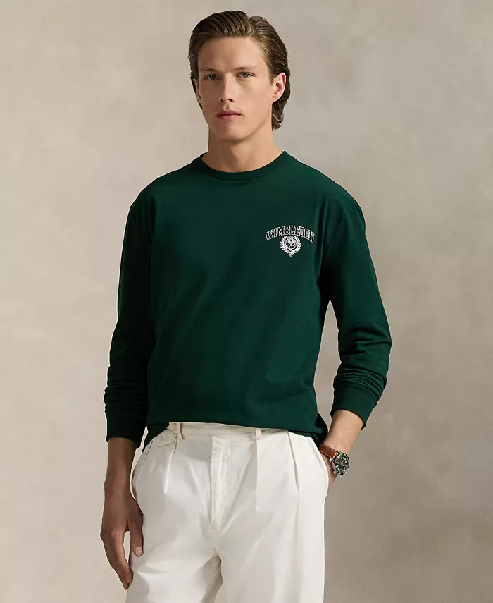 

Унисекс классическая футболка с логотипом Wimbledon Polo Ralph Lauren, зеленый