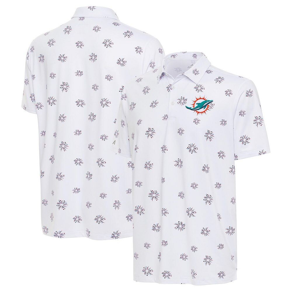 

Мужская футболка-поло Antigua White Miami Dolphins Fireworks, цвет Dol White