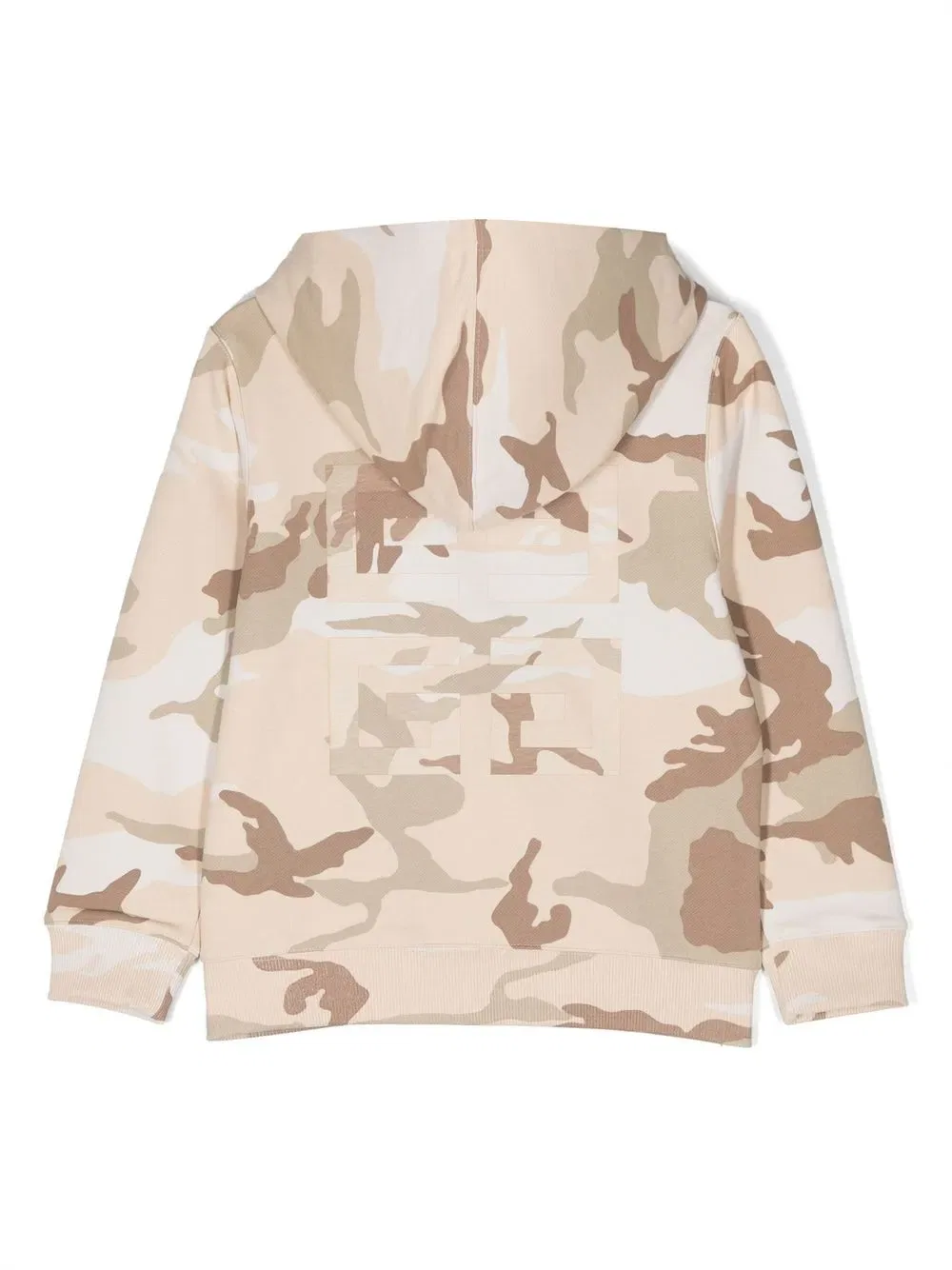 Толстовка на молнии с камуфляжным принтом Givenchy Kids, нейтральный — фото 2