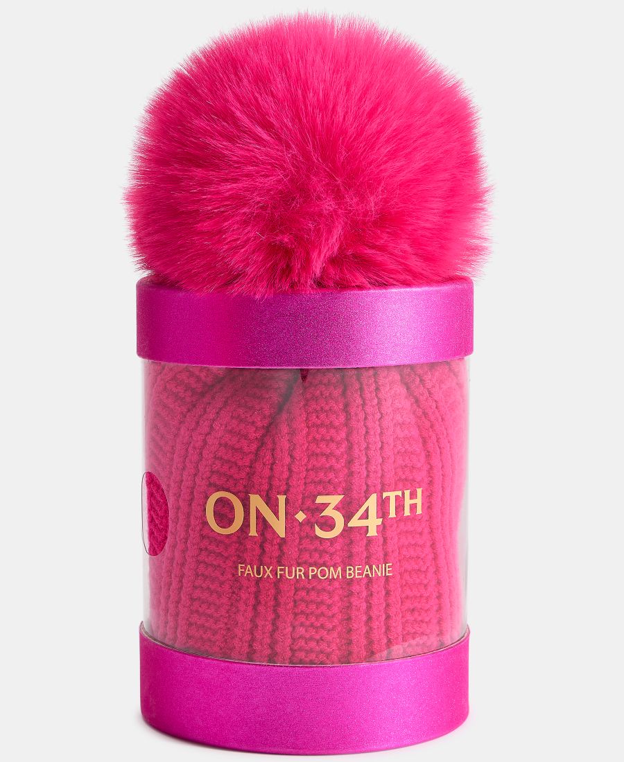 

Вязаная шапка-бини в рубчик, эксклюзивно для Macy's On 34th, Brght Pink