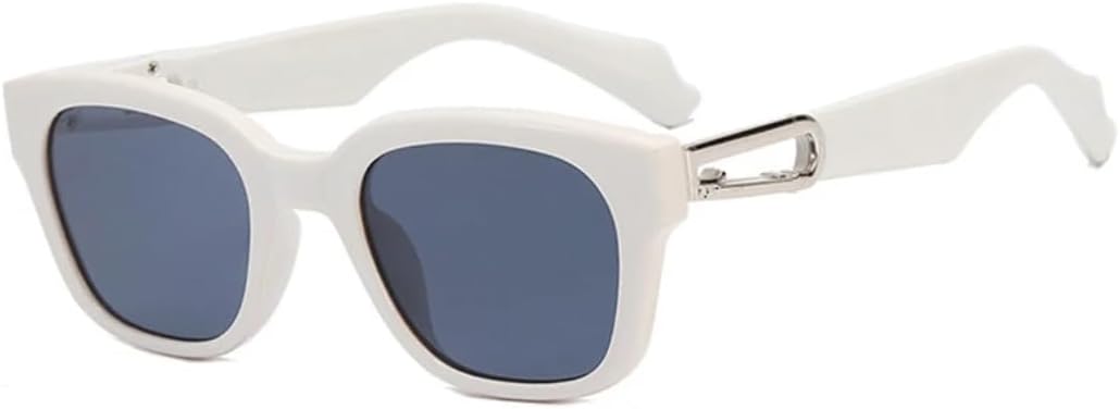 

Модные ретро-солнцезащитные очки небольшого размера для женщин и мужчин с пряжкой, для активного отдыха и путешествий, с защитой от УФ-излучения UV400 VVTWSSW, White Gray