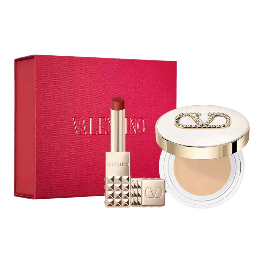 Помада-бальзам для губ Air Cushion набор макияжа Natural для разных типов кожи LN2+134R Valentino, Luminous Air Cushion #LN2 12g+Rivet Lipstick #77A 2.3g — фото 3