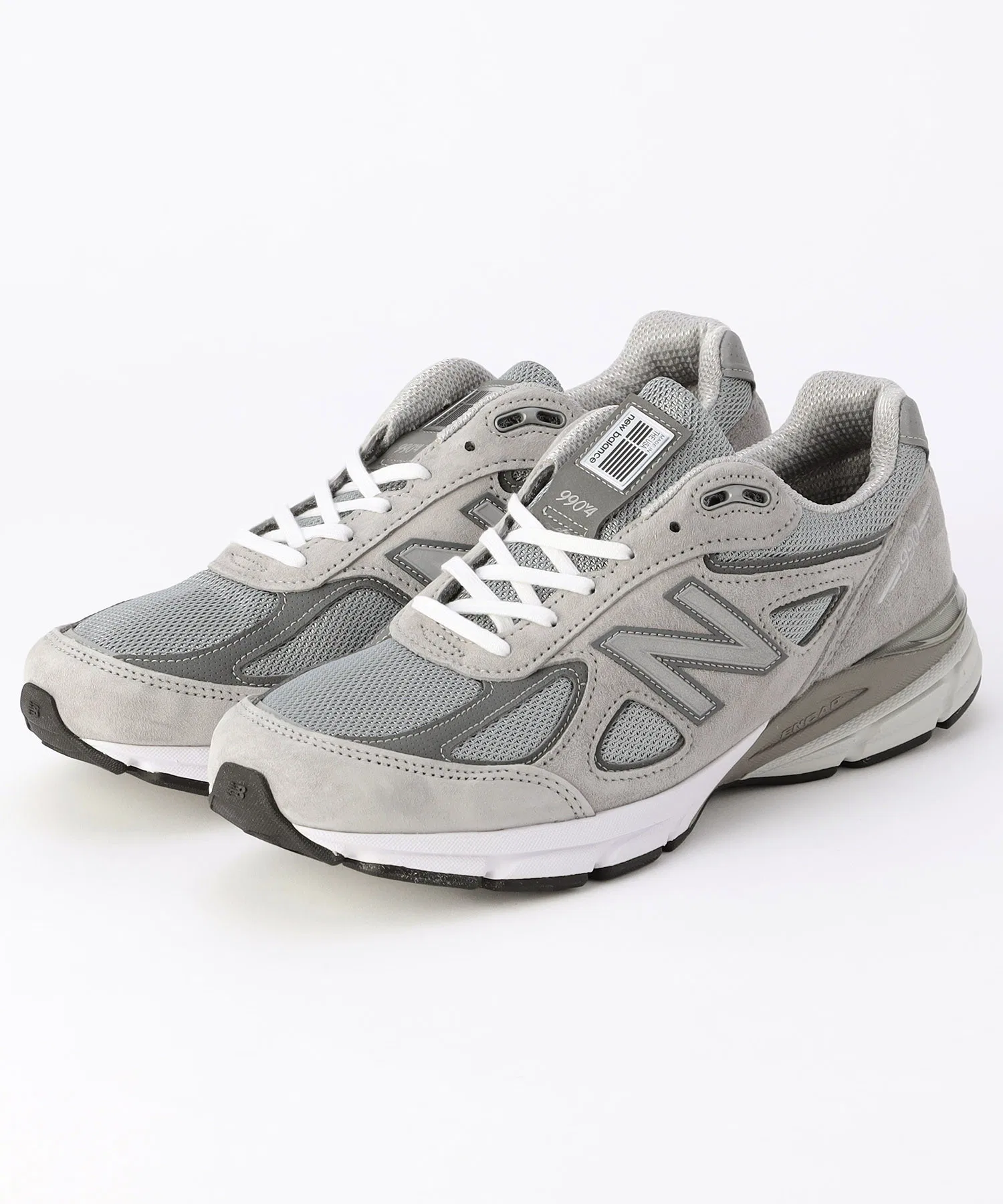 Мужские кроссовки из натуральной кожи New Balance 990 v4 серые