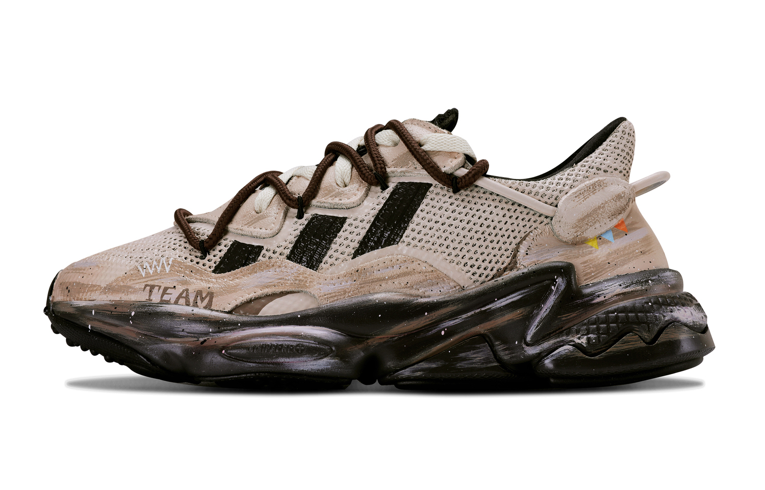 

Adidas Originals Износостойкие низкие массивные кроссовки Ozweego, унисекс, бежево-коричневый