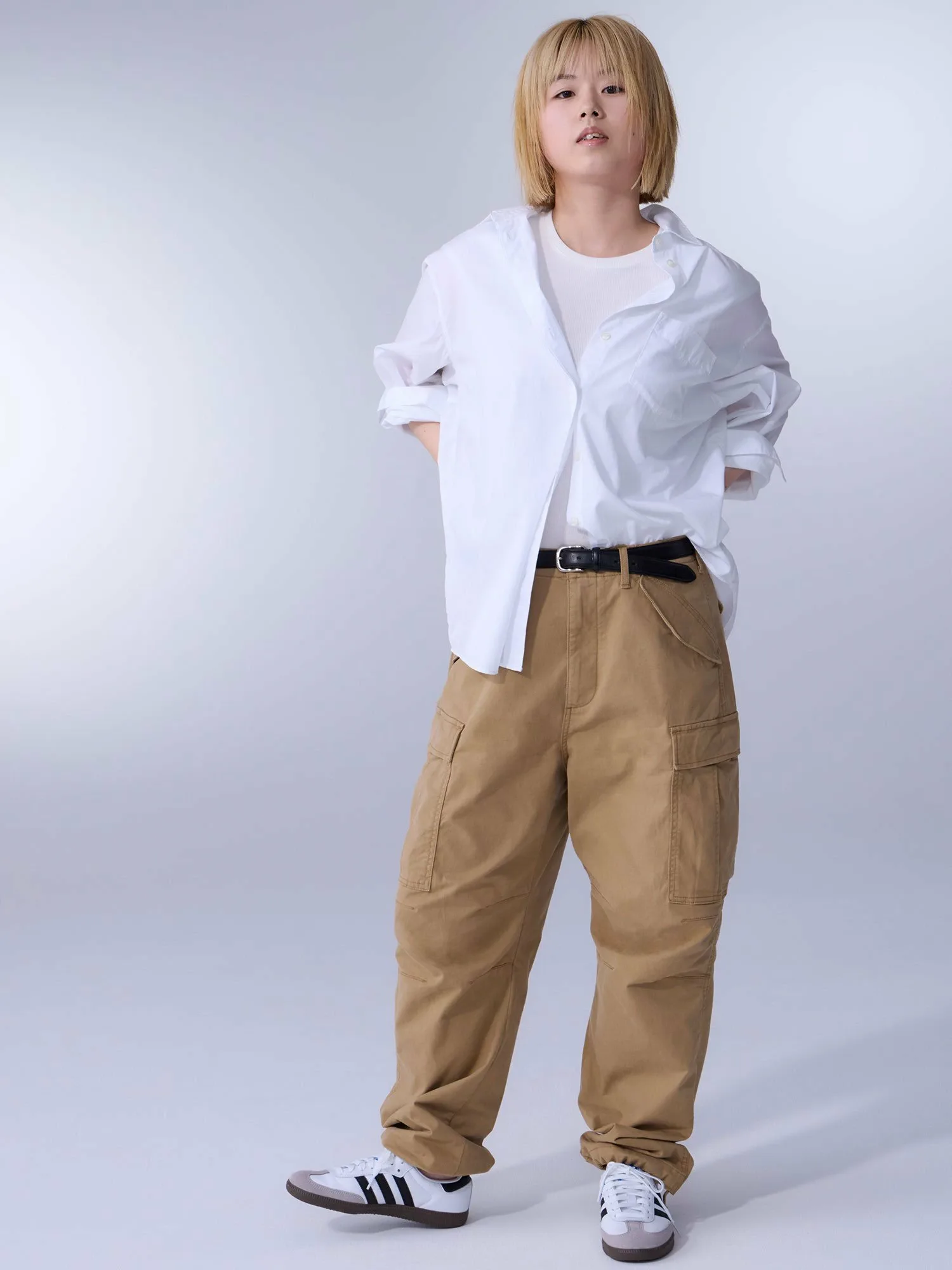 (W) Рубашка оверсайз из органического хлопкового поплина GAP, OPTIC_WHITE — фото 3