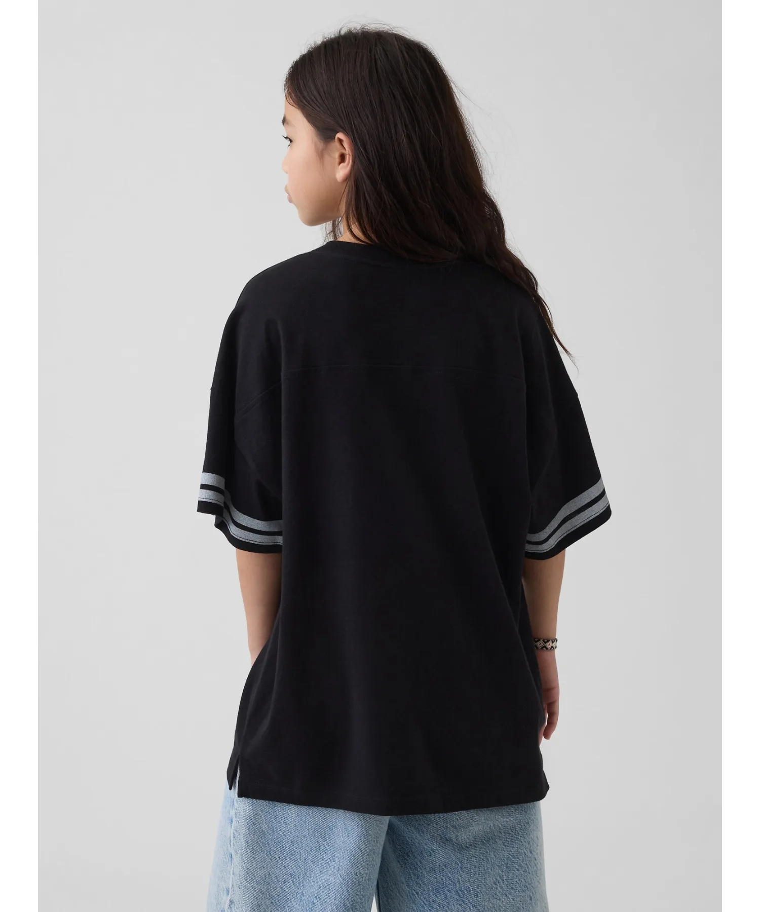 Детская футболка GAP Athletic оверсайз с логотипом чёрная — фото 4