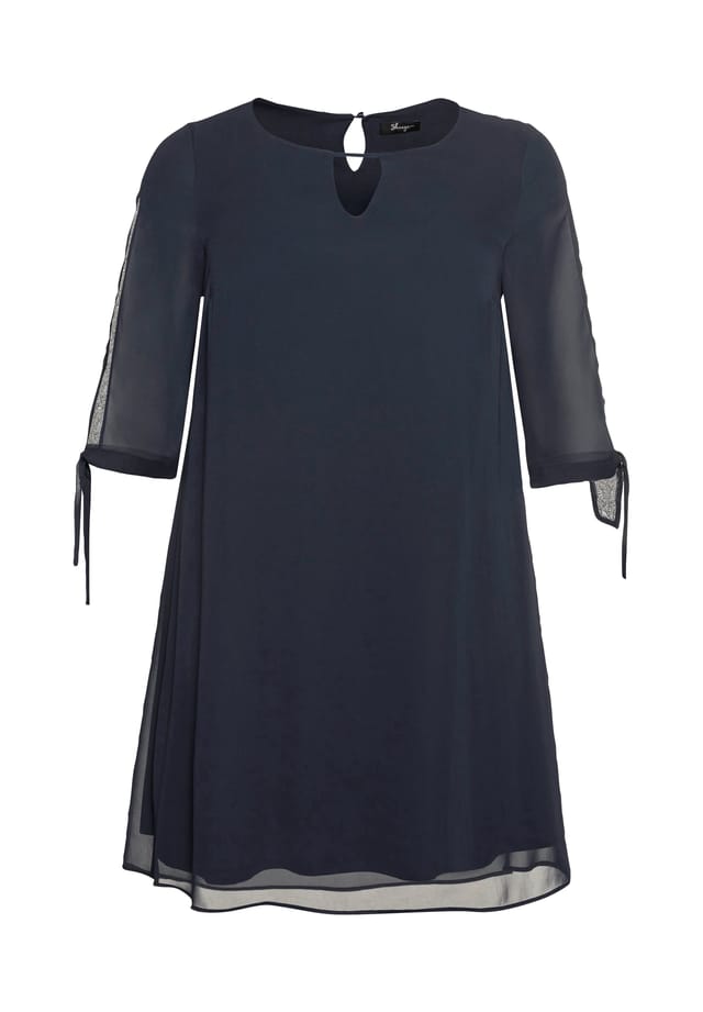 

Шифоновое платье многослойного покроя с разрезами на рукавах Sheego, синий