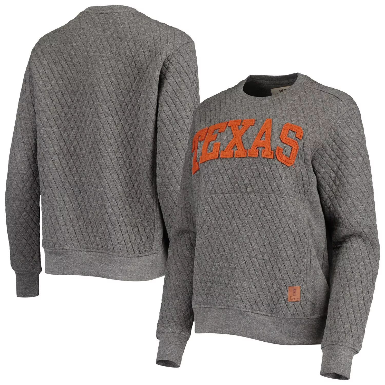

Женский стеганый пуловер Pressbox серого цвета с принтом Texas Longhorns Moose