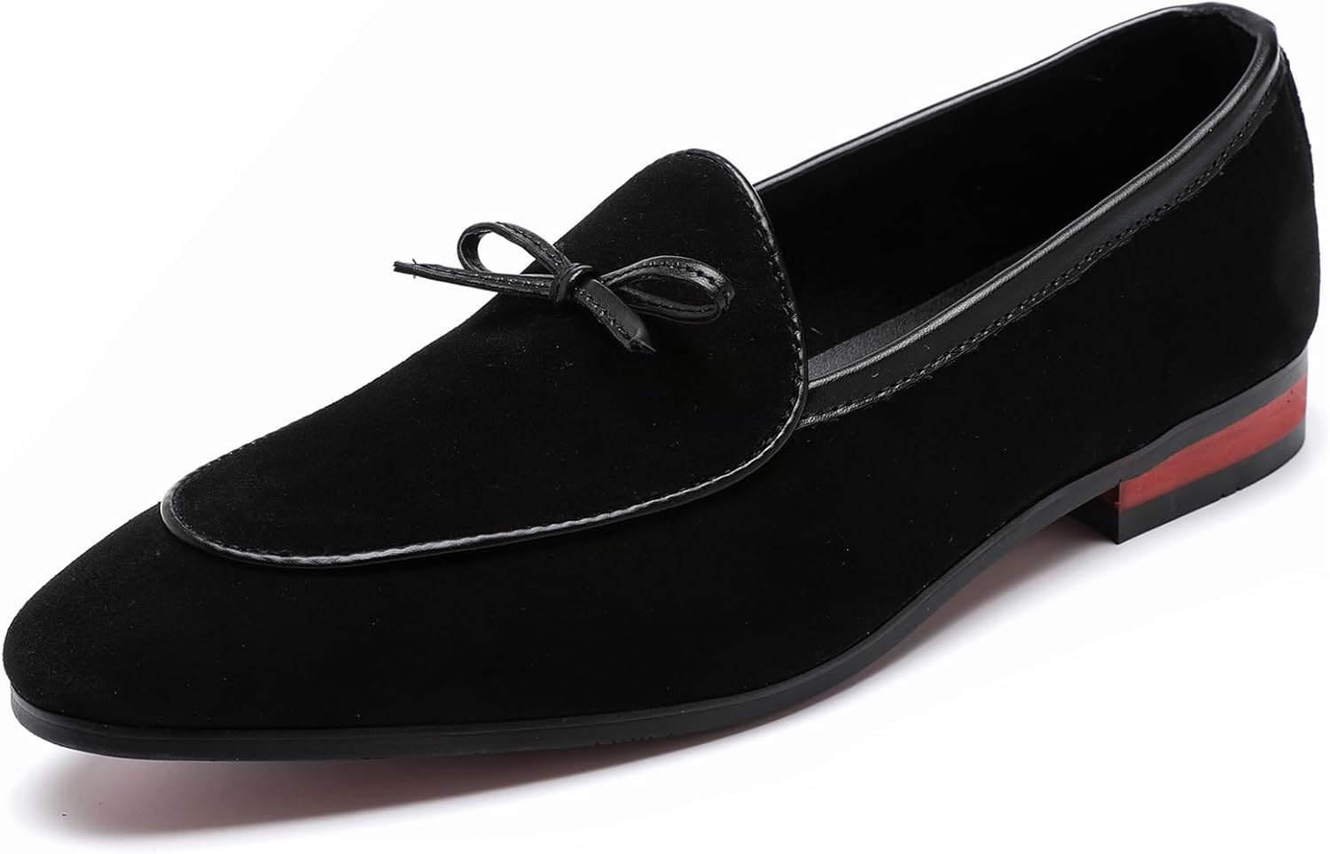 

Мужские замшевые лоферы с бантом, повседневные слипоны, туфли под смокинг, модная обувь для свадьбы, вечеринки, выпускного Lossarye, черный