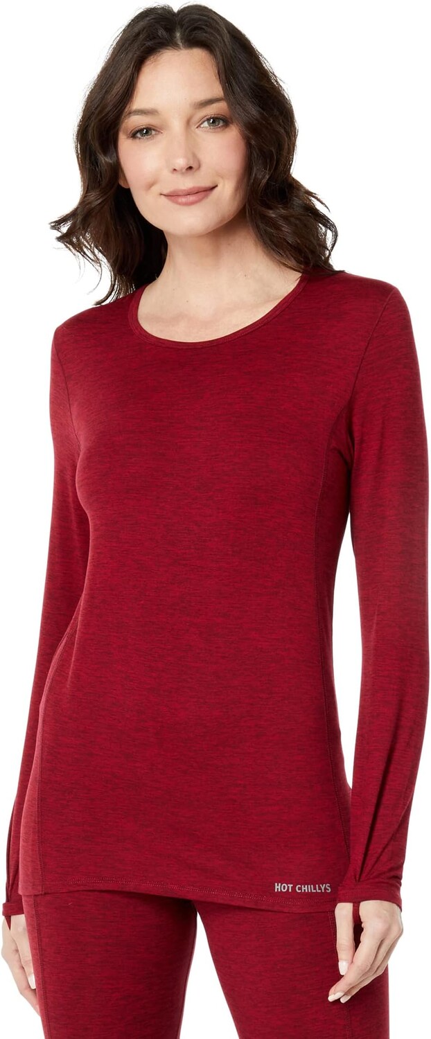 

Clima-Trek с круглым вырезом Hot Chillys, цвет Burgundy Heather