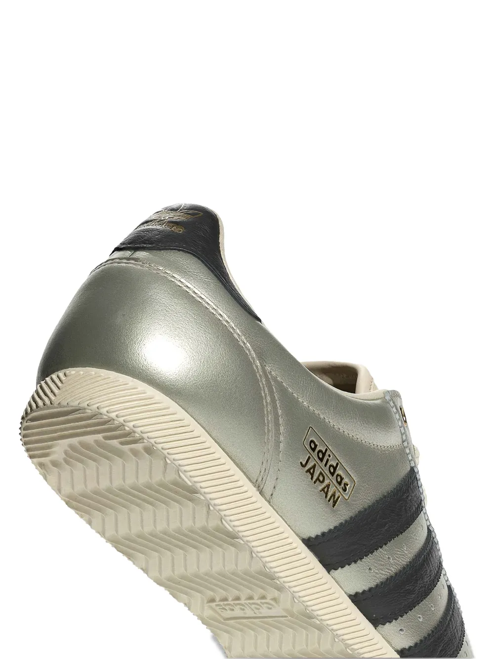 Японские кожаные кроссовки с тремя полосками Adidas, серебяный — фото 4