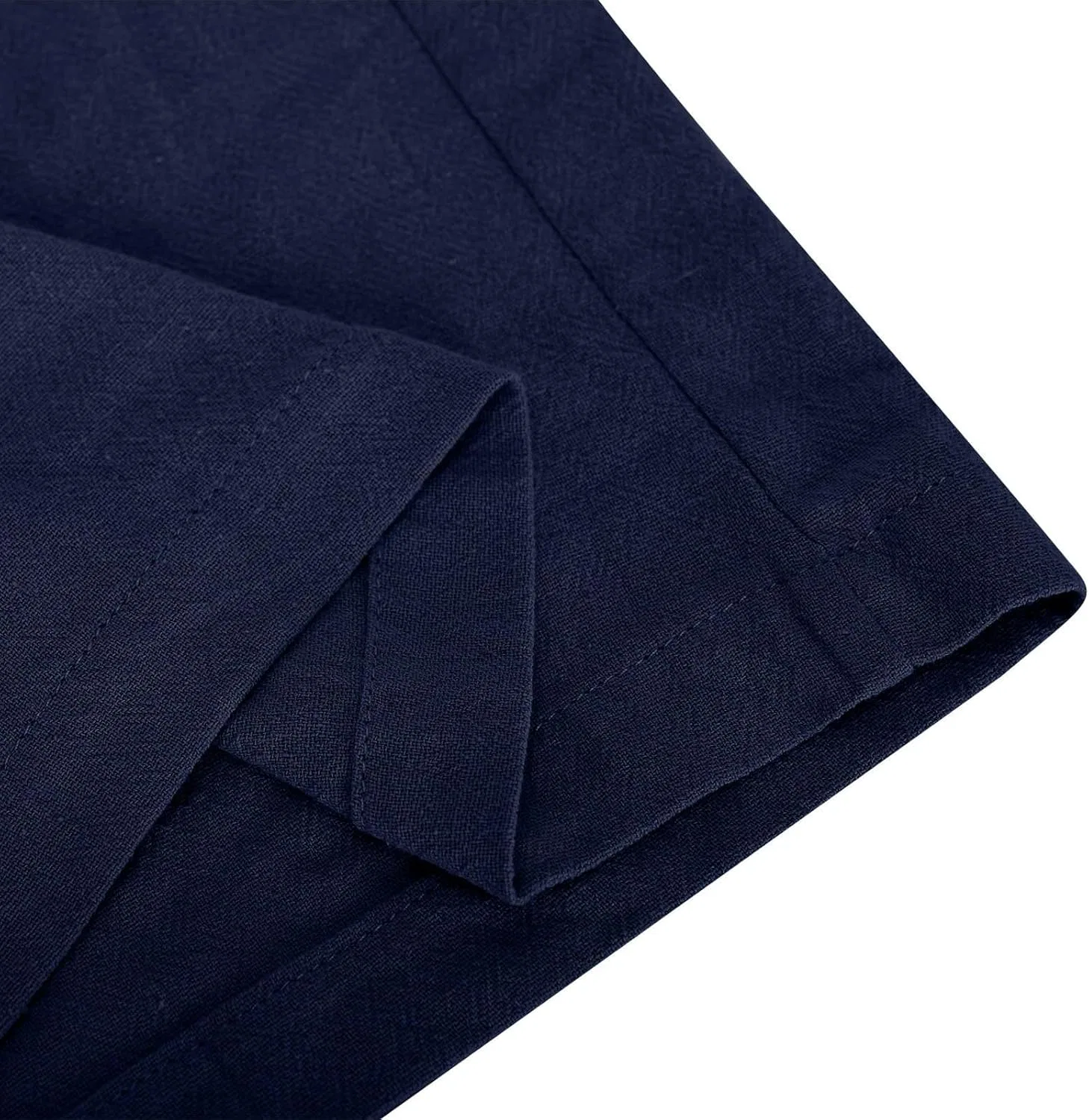 Широкие брюки из хлопка и льна, на завязке, с высокой талией, Navy24