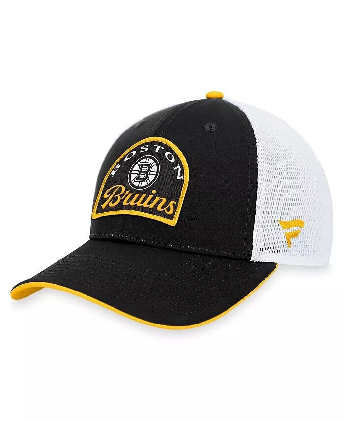 

Мужская черно-белая бейсболка Boston Bruins Fundamental Adjustable Hat Fanatics