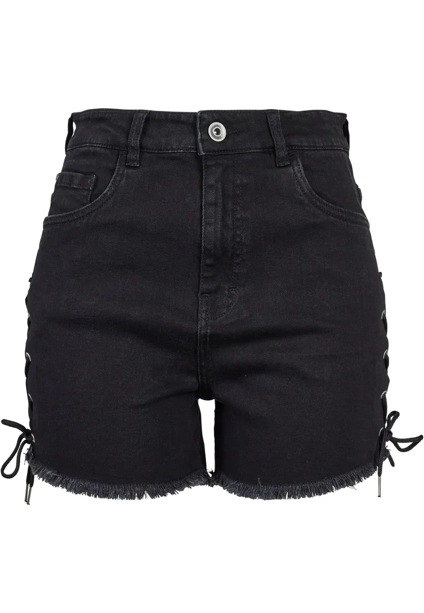 

Тканевые брюки URBAN CLASSICS " Urban Classics Women's Ladies High Waist Denim Lace Up Shorts" (1 шт.), цвет Blackwashed