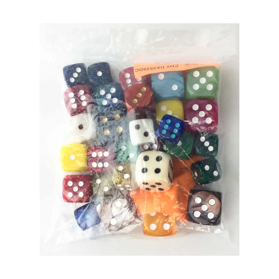 

Набор кубиков d6 диаметром 25/30/35 мм с шипами (30), Dice - Bags of Dice (Assorted Colors) (Chessex)