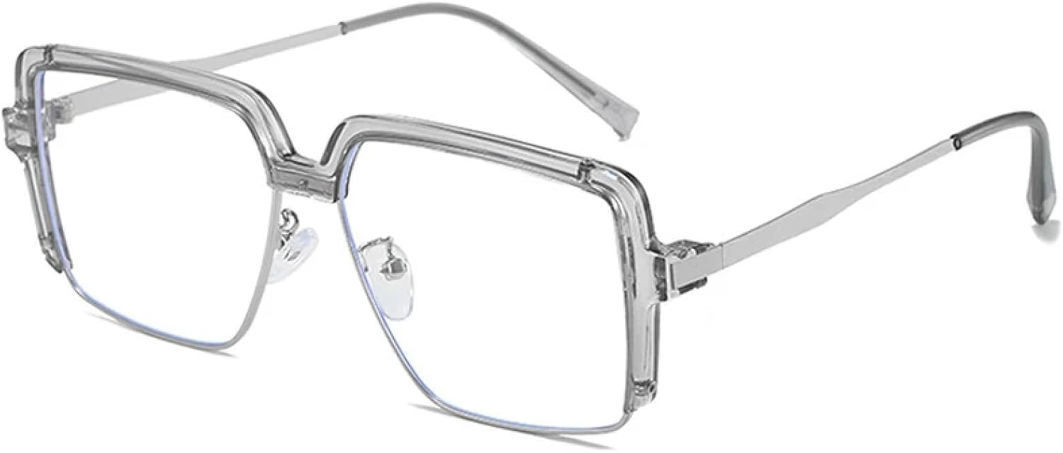 

Классические солнцезащитные очки в крупной оправе для женщин и мужчин, модные, металлические, для активного отдыха, спорта, вождения, с защитой от УФ-излучения UV400 TKKTLLT, Silver Clear